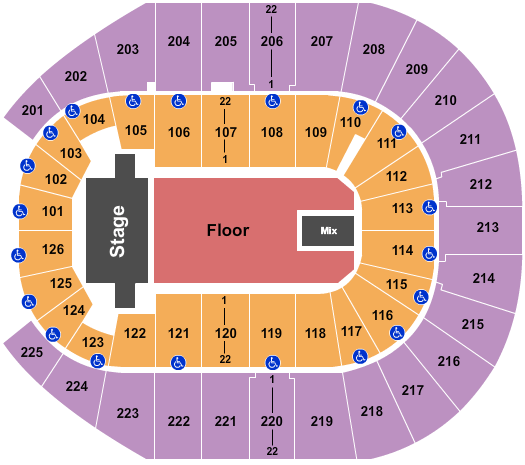 Simmons Bank Arena TSO Seating Chart